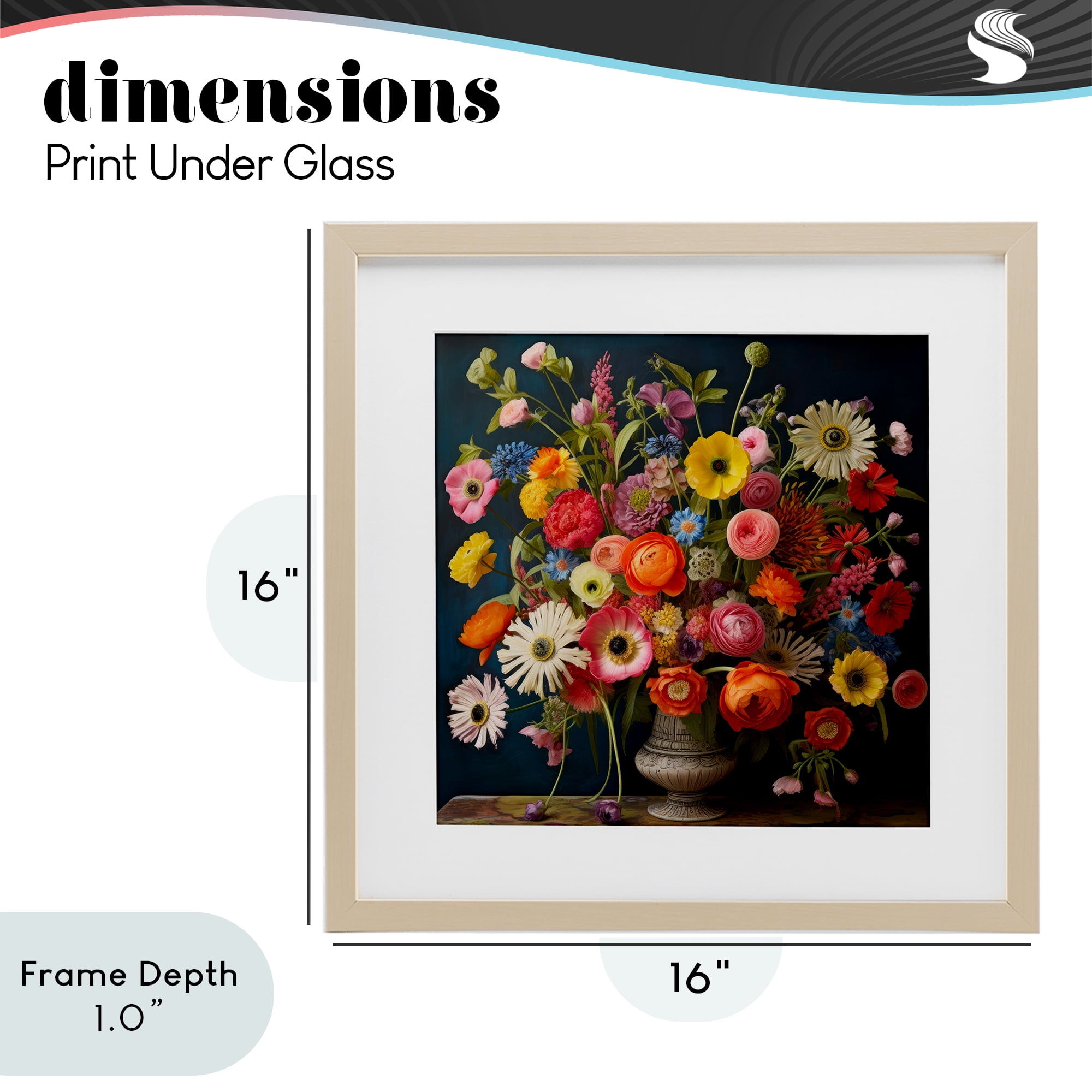 Stupell Industries Harmonious Garden Bouquet Birch Framed Print Under Glass, design by Lazar Studio