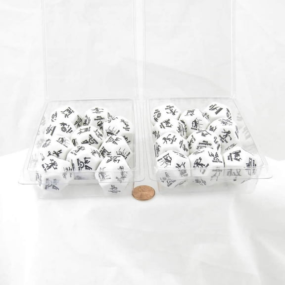 White Trap Dice with Black Traps 28mm (1.1 inch) D12 Set of 20 Wondertrail