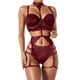 thumbnail image 1 of Gibobby Sujetador De Encaje Para Mujer Bragas de satén para mujer, sexy, con costuras de cinta, sin espalda, lencería erótica(Rojo, M), 1 of 5