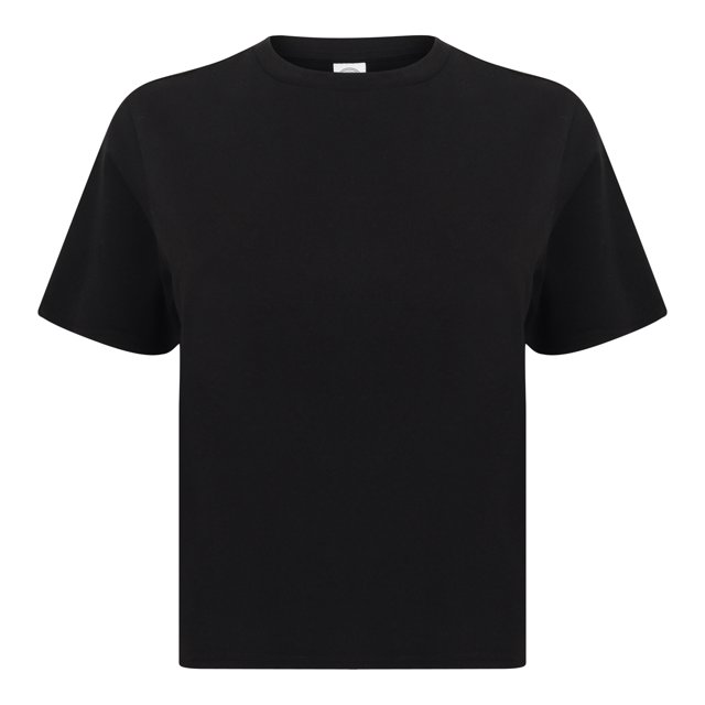 Skinni Fit - Camiseta estilo cropped para mujer (Negro)