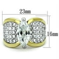 thumbnail image 2 of Two-Tone IP Gold (Ion Plating) Stainless Steel Ring with AAA Grade CZ in Clear for Women Clear Stone Color Style TK1548 Size 8, 2 of 4