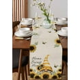 thumbnail image 2 of Yellow Dwarf Sunflowers Burlap Cotton Table Runner 13x120 Inches Long, Line Bee Green Leaves Farmhouse Table Runners, Outdoor Dining Tablecloths Decor for Baby Shower/Party/Wedding, 2 of 6