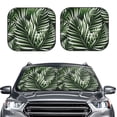 thumbnail image 2 of Kll Tropical Palm Leaves1 Windshield Sun Shade 2-Piece Foldable Car Front Window Sunshade For Most Sedans Suv Truck - Auto Sun Blocker Visor Protector Blocks Max Uv Rays - Small, 2 of 7
