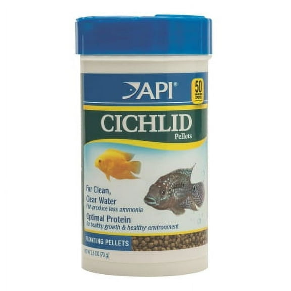 API Cichlid Pellets, Floating Pellets Fish Food, 2.5 oz