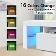 thumbnail image 5 of Sesslife White TV Stand for 55 inch TV, Modern High Glossy Television Stands with 16 Colors LED Light, TV Cabinet Console Table, Living Room TV Buffet Cabinet with Storage, 5 of 10
