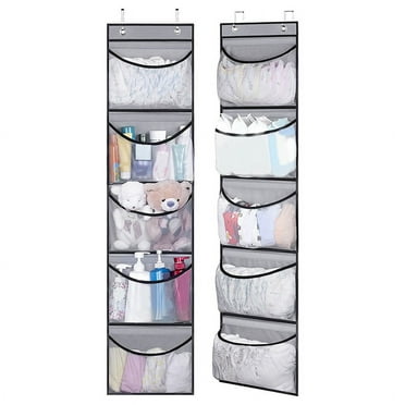 Over the Door Organizer with 5 Pockets Foldable Hanging Closet Storage Essentials Sundries Stuffed Animal Storage