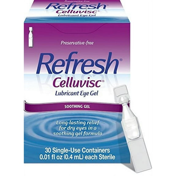 Refresh Celluvisc Lubricant Eye Gel Drops, Single-Use Containers, 30 Count (Pack of 1)