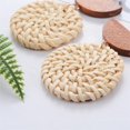 thumbnail image 2 of 2 Pairs Rattan Earrings Lightweight Geometric Statement Woven Bohemian Earrings Handmade, 2 of 5
