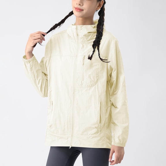 Pejock Sun Protection Hoodie Unisex, UPF Outdoor Sports Zip-Up with Thumb Holes & Ventilation Vents, Lightweight Stretch Windbreaker Jacket for Men Women Summer Activities