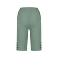 thumbnail image 6 of Feancey Bermuda Shorts for Women Cotton Linen Plus Size Shorts Loose Fit Casual Knee Length Shorts Side Slit Trendy Beach Vacation Shorts with Pockets Mint Green M, 6 of 7