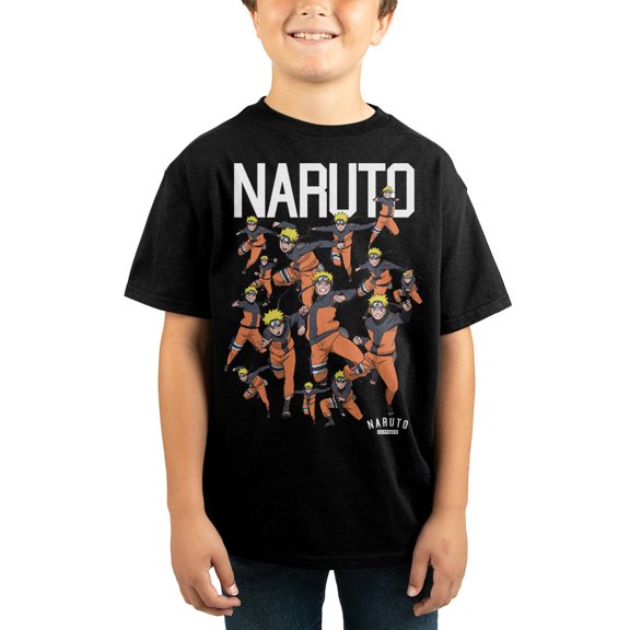 Bioworld Naruto Shadow Clone Squad Art Boys Black Tee-S