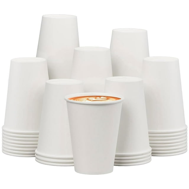 Tazas de café desechables ECOEXTRA 350 ml, paquete de 300 unidades, papel blanco
