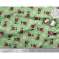 thumbnail image 3 of Soimoi Green Cotton Duck Fabric Leaves & Rose Floral Print Print Fabric By the Yard 44 Inch Wide, 3 of 3