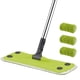 thumbnail image 1 of Trapeador de microfibra giratorio de 360 grados para pisos de madera dura, ideal para limpieza de pisos húmedos o secos (verde, con 3 almohadillas), 1 of 5
