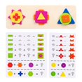 thumbnail image 1 of Juguetes clasificadores de formas de madera, rompecabezas de bloques de aprendizaje preescolar, bloques geométricos a juego, juguetes Montessori para, 1 of 9