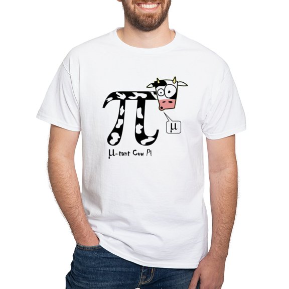 CafePress - Mu Tant Cow Pi T Shirt - Men's White Classic Cotton T-Shirts