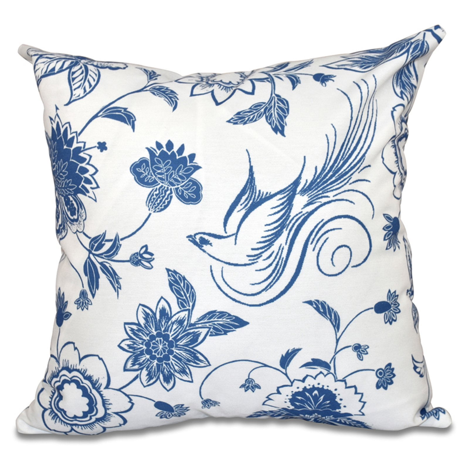 Simply Daisy 16" x 16" Traditional Bird Floral Floral Print Pillow