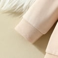thumbnail image 6 of SUXIAN Girls Sweatshirt Solid Color with Ruffles Lace Trim Pullover for Toddler Cute Wear Beige 3-6 Months, 6 of 6