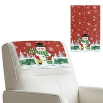 TSOVTHRID Snowman Snowflake Print Headrest Cover for Recliner Chair Recliner Headrest Protector Recliner Sofa Cover Couch Head Covers Sofa Head Protector for Christmas Decor 17x27 in, 1 PCS