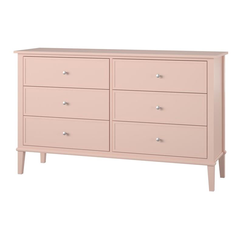 Ameriwood Home Franklin 6 Drawer Dresser in Pink