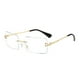 thumbnail image 1 of Gafas de sol rectangulares sin montura de moda para mujer y hombre Gafas cuadradas 400 Gafas unisex, 1 of 1