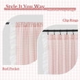 thumbnail image 3 of NICETOWN Pink Plaid Linen Curtains for Girls Room, Linen Textured Semi-Sheer Curtains Rod Pocket Farmhouse Light Filtering Window Drapes, Gingham Linen Drapes for Bedroom, 52"x84", 2 Panels, 3 of 9