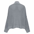 thumbnail image 2 of XPMWRP Women's Cropped Crochet Cardigan Coats Batwing Long Sleeve Knit Open Front Solid Color Fashion Jackets Gray M, 2 of 8