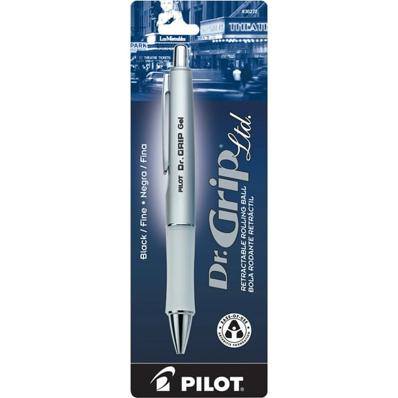 Dr. Grip Limited Gel Pen, Retractable, Fine 0.7 Mm, Black Ink, Platinum Barrel | Bundle of 5 Each