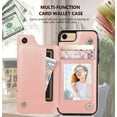 thumbnail image 2 of Wallet Case for iPhone SE 2022/SE 2020/iPhone 8/iPhone 7 with Card Holder,Women Mandala Emboss PU Leather Kickstand Card Slots Slim Flip Cover for iPhone 7/8/SE 2nd/SE 3rd Gen,4.7 Inch (Rose Gold), 2 of 16