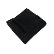 Pure Color Flannel Fleece Blanket Couch Solid Color Bed Blanket Sheet 70*100cm (Black)