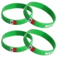 thumbnail image 4 of 4 pulseras de silicona con la bandera de México, pulseras de goma para fútbol, pulseras con la bandera nacional verde, artículos de recuerdo para fiestas deportivas para mujeres y hombres, 4 of 8