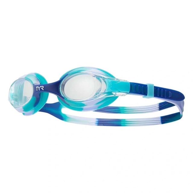 Gafas de natación TYR para niños con efecto anudado, antiespejo, transparentes