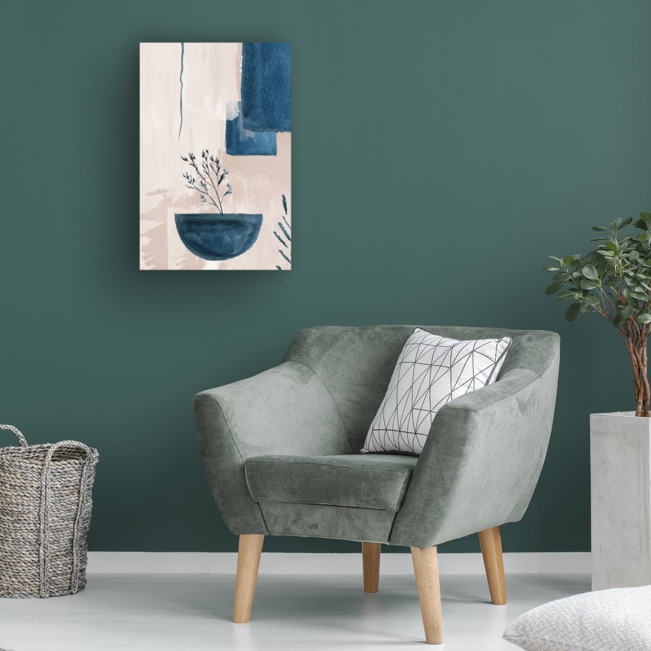 Trademark Fine Art Sally Ann Moss Calm Blues 3 Canvas Wall Art