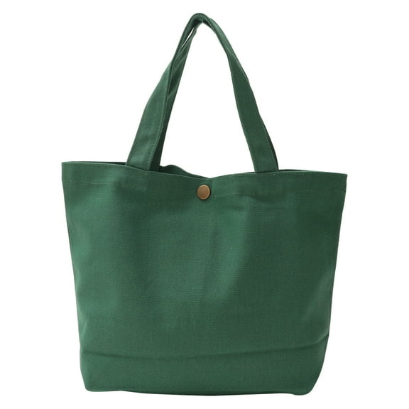 Uxcell Canvas Tote Bag with Handle Reusable Handbag Shopping Bags Green