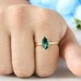 thumbnail image 3 of SHEKHAWATJEWELS 12x6 mm Marquise Cut Green Sapphire Solitaire Engagement Ring - Yellow Gold Plated Silver Proposal Ring For Her, 3 of 6