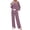 Burgundy, variant on Fantaslook Womens Color Block Pajamas Crewneck Long Sleeve Lounge Sets Casual Jogger Outfits with Pockets