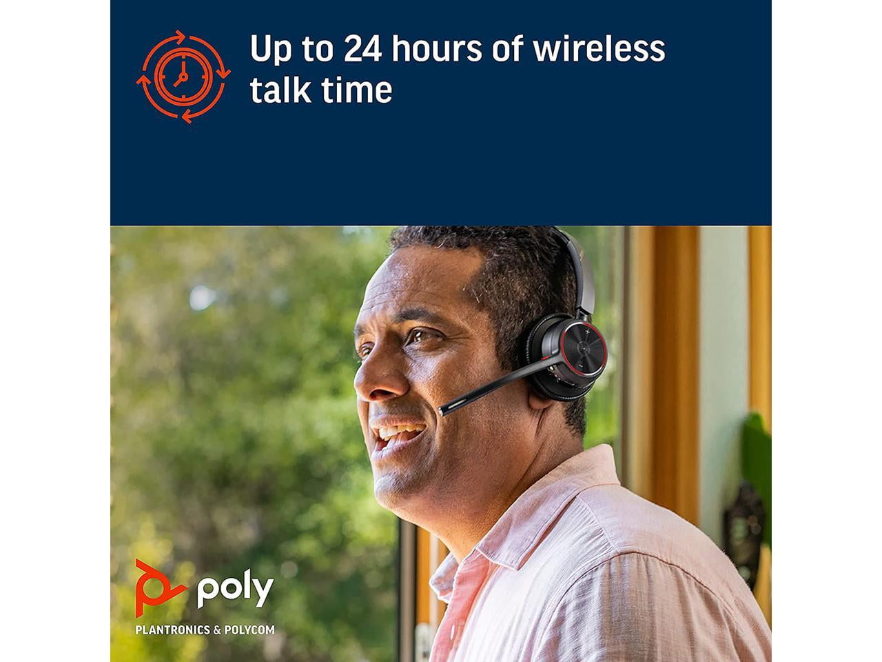 Poly Voyager 4320-M - Headset - on-ear - Bluetooth - wireless, wired - USB-A via Bluetooth adapter - black - Certified for Microsoft Teams, Zoom Certified