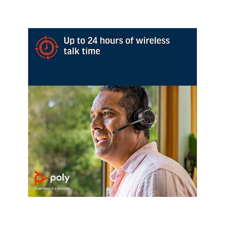 Poly - Voyager 4320 UC Wireless Headset (Plantronics) - Headphones with  Boom Mic - Connect to PC/Mac via USB-A Bluetooth Adapter, Cell Phone via  Bluetooth - Works with Teams (Certified), Zoom &
