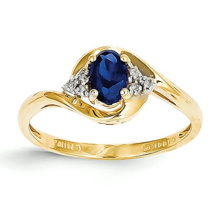 Cut Best Yellow Sapphire - 14k Yellow Gold Diamond & Sapphire Ring LAL97940
