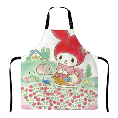 

My Melody Adjustable Apron Cute Cartoon Cooking Apron with Pockets Machine Washable