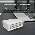thumbnail image 2 of Mistaha High-Powered 110W USB Charging Hub with Smart Technology - 5-Port Desktop Charger for i9 - White - US Plug, 2 of 6