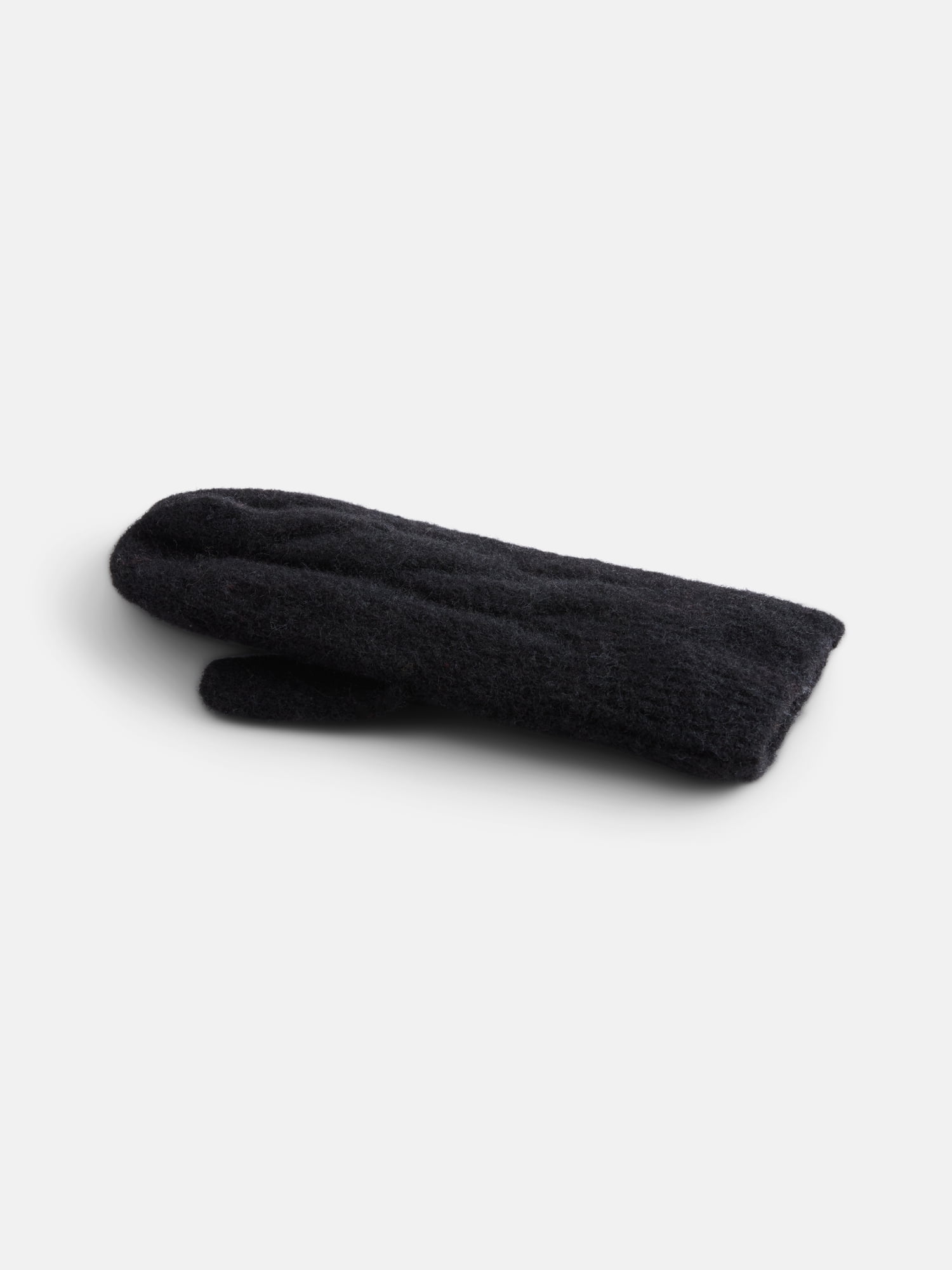 Scenario Women's Cable Knit Mittens, Black Soot