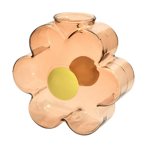 Jarrón de flores de vidrio, escritorio decorativo de almacenamiento de almacenamiento Descripción del escritorio de la planta hidropónica de Café ligero