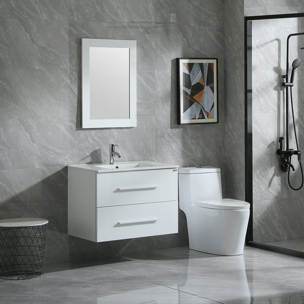 W 32 Bathroom Vanity Set Wall, Windbay 30 Wall Mount Floating Bathroom Vanity Sink Set