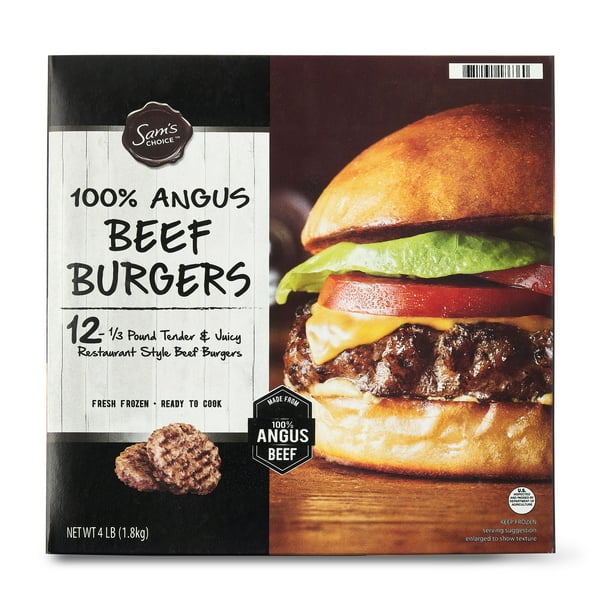 media Uitbarsten Ongelijkheid Sam's Choice 100% Angus Beef Burgers, 12ct, 4lb (Frozen) - Walmart.com