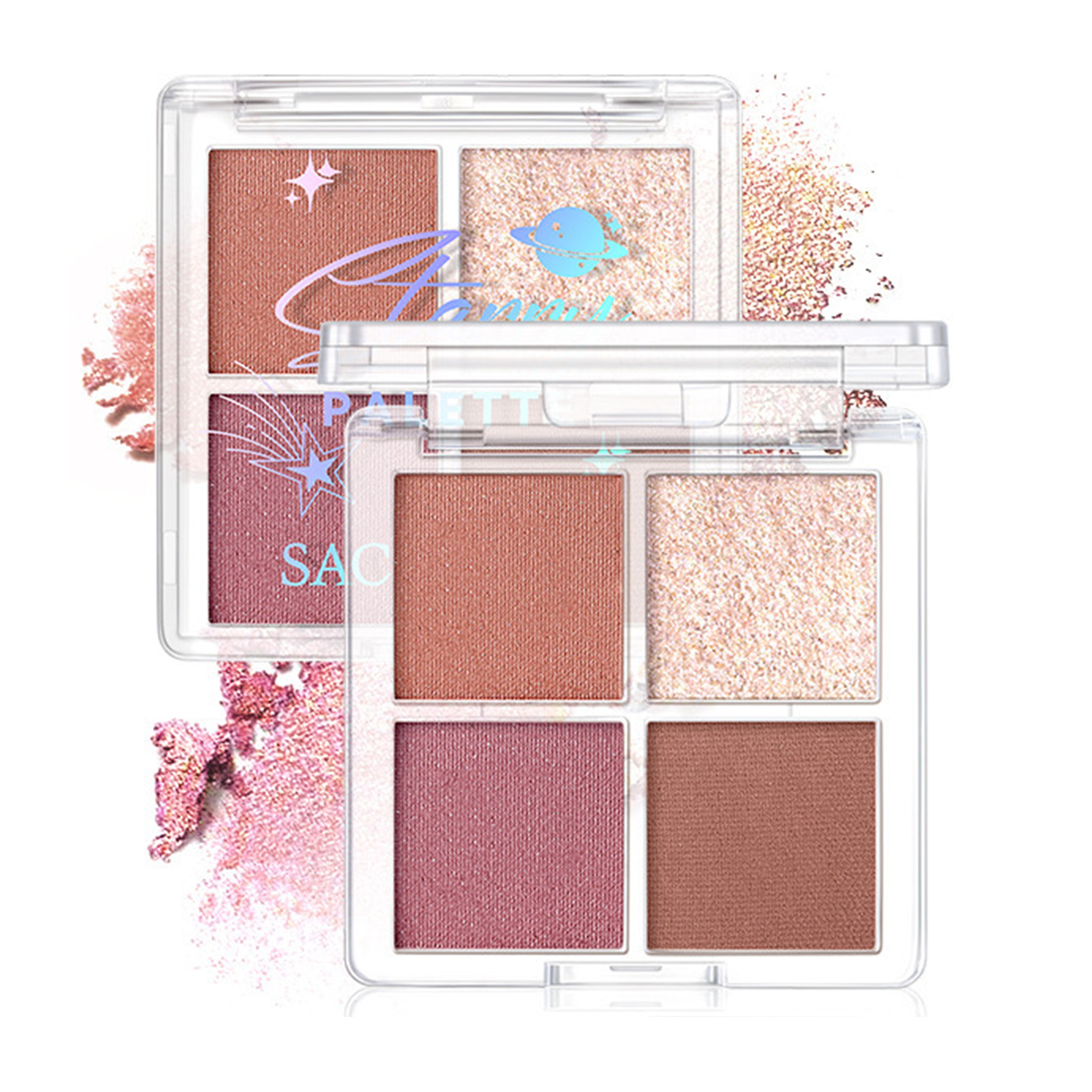 4 Colors Eyeshadow Palette Smooth Easy to Color Eyeshadow for Students