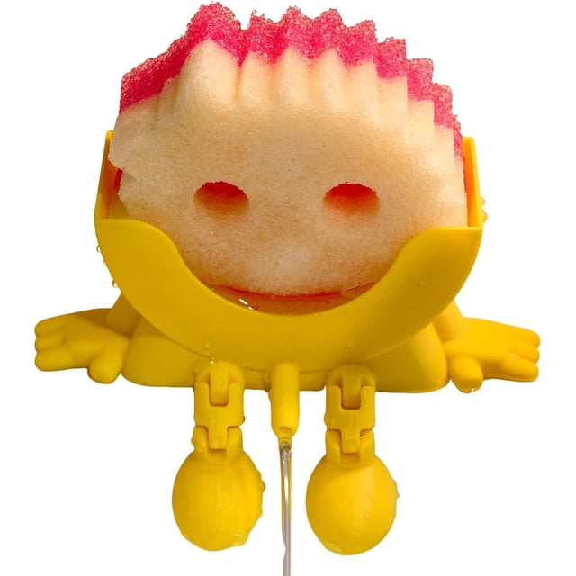 Soporte para Fregadero de Cocina con Agujero de Drenaje, Soporte de Plástico, Organizador de Fregadero Amarillo