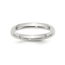 Gem & Harmony Ladies Comfort Fit 3mm Wedding Band Ring in Sterling Silver for Women