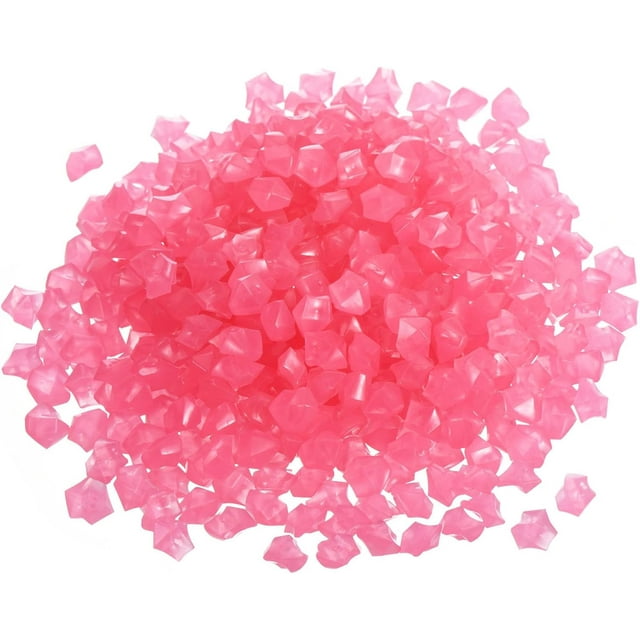 MECCANIXITY 1000pcs Glow Rocks 8-10mm Glow Pebbles Decoration in The Dark Luminous Stones Decor DIY Decorative Pink for Garden, Potted Plant, Fish Tank