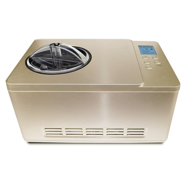 Whynter - Ice Cream Maker 2 Quart Capacity Stainless Steel Bowl & Yogurt Function in Champagne Gold | ICM-220CGY
